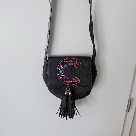 Justice crossbody purse / bag  black with tassel - Picture 1 of 6